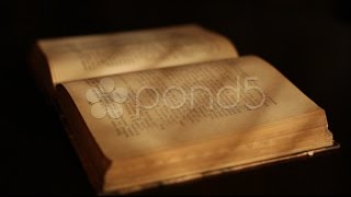 Old Book Turn Page. Stock Footage