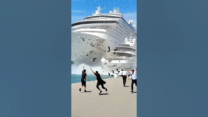 Two cruise ships collide while entering the dock!