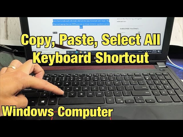 How to Copy, Paste, Select All using Keyboard Shortcut on Windows Computer class=