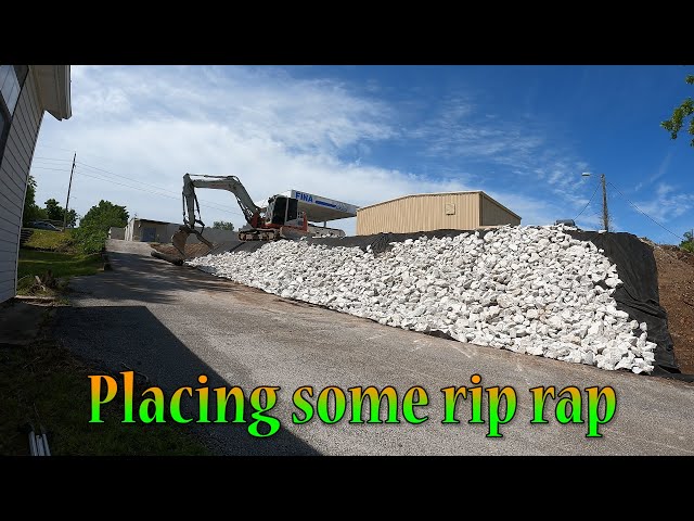 Stabilizing A Hillside With Rip Rap - YouTube