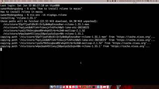 Install rclone in macos using nixos pkg
