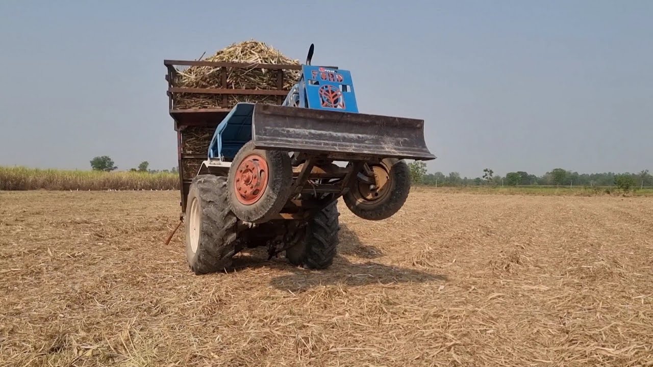 โหดจัดfordเพลาเดียวลากพ่วงบรรทุกอ้อย30ตันในไร่ ถ้าฝีมือไม่ถึงมีอันตรายแน่แบบนี้