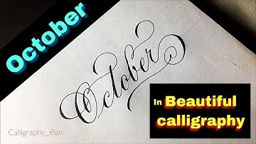 Beautifully written October in calligraphy