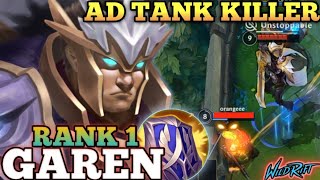 GAREN TOPLANE KILLER! SUPER ANNOYING TANK DAMAGE - TOP 1 GLOBAL GAREN BY I am Sunlight - WILD RIFT