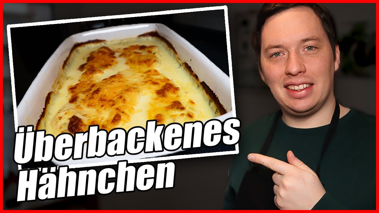 Überbackene Hähnchenbrust in Sahnesoße / gratinated chicken breast in ...