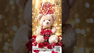Cute Teddy Bear I Love You with Red Roses Video | WordsJustforYou.com Free Sharing #shorts #love