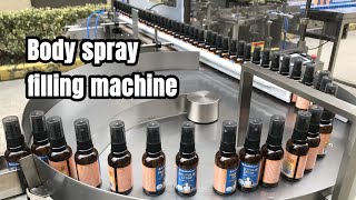 Body spray filling machine丨30ml liquid spray filling capping labeling machine and cartoning machine