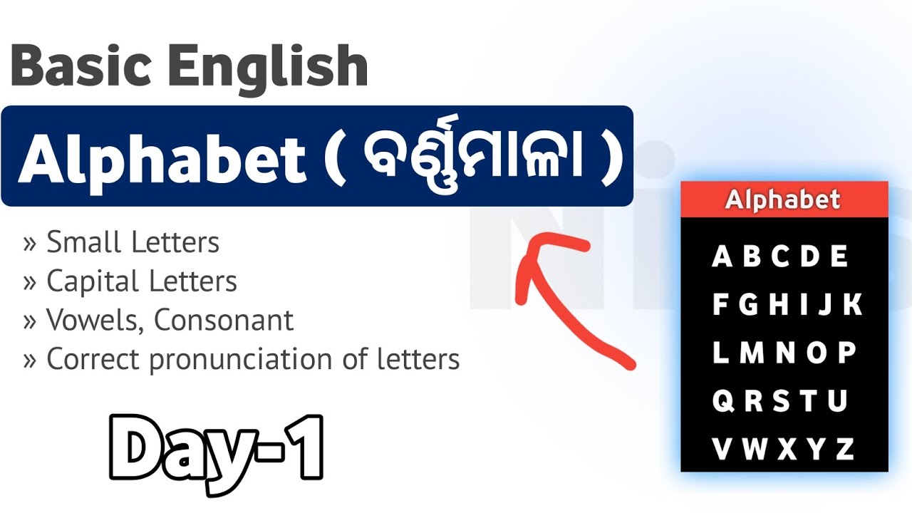 Zero ରୁ ENGLISH ଶିଖନ୍ତୁ | Alphabet | Day 1 |  English Grammar Series by Nigs