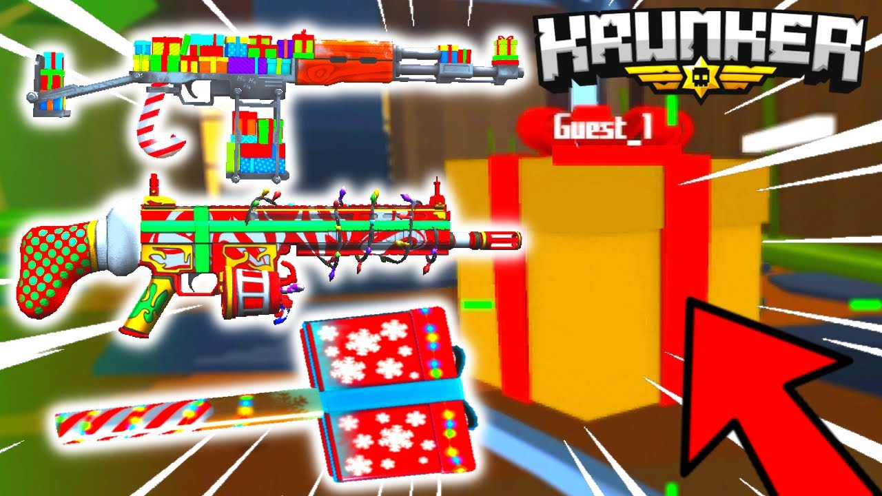 Krunker.io *NEW* CHRISTMAS BUNDLE! (GUIDE) CRAFTING PRESENT GUN