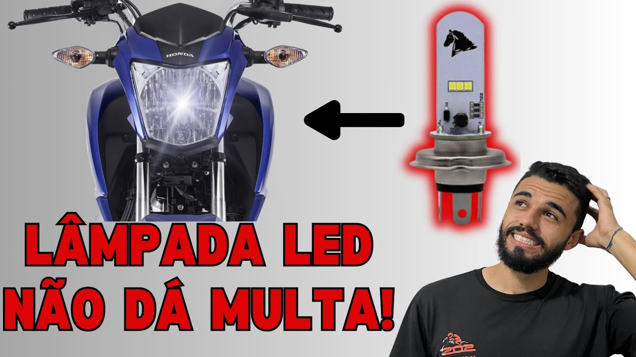 PODE USAR LAMPADA LED NO FAROL DA MOTO? - YouTube
