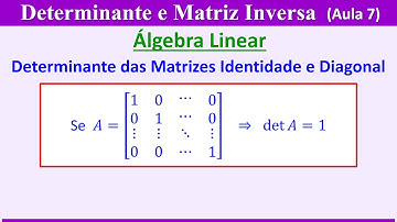Determinante e Matriz Inversa - AULA 7: DETERMINANTE DA MATRIZ IDENTIDADE E DA MATRIZ DIAGONAL