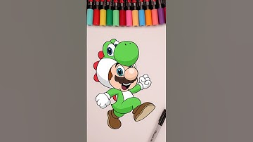 Drawing Super Mario as Yoshi ⭐️🌈