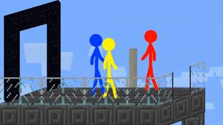 #stickman #Animation #Gameplay STICKMAN VS TEMPLE RUN MINECRAFT screenshot 5