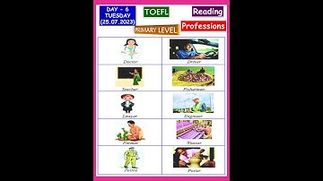 TOEFL Primary Level Practice Questions | Reading | Professions | Class 3 & 4 &5