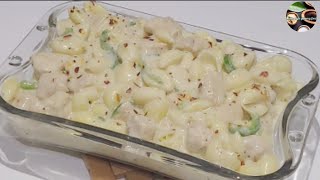 White Sauce Chicken Pasta Recipe || Restaurant Style Cheesy White Sauce Pasta.