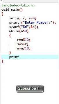 How to calculate the digit sum of given number in C Programming ...