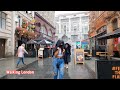 🇬🇧☔️ WestEnd Rain Walk in Oxford Street, Piccadilly Circus &amp; Carnaby Street | Walking London [4K]