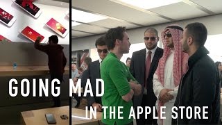 Customer smashes up iPhones in a French Apple Store