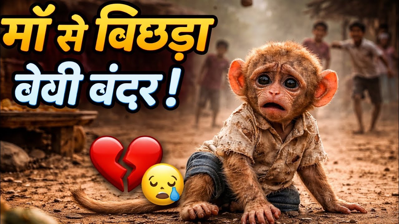 Maa Se Bichhde Baby Monkey Ki Dard Bhari Kahani | Emotional Animal Story 
