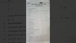 6th Maths First Mid-Term Question Paper | Important Questions | #Shorts