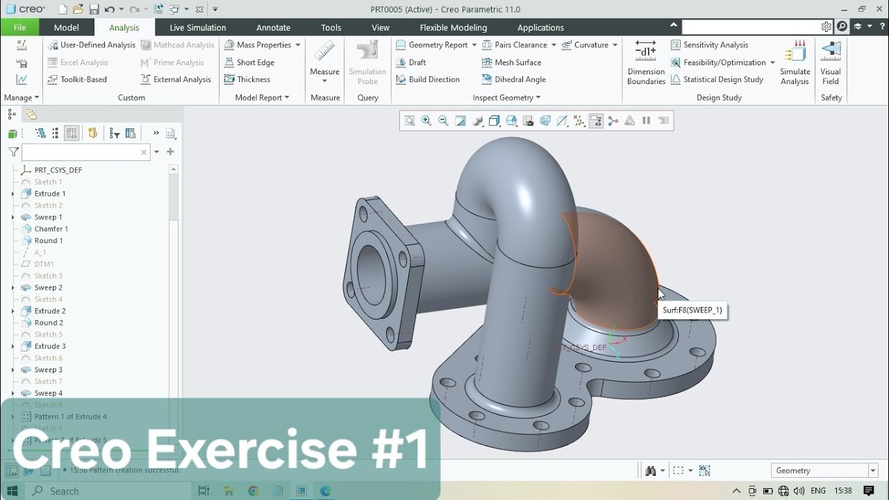 Creo Part modeling tutorials - YouTube