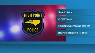 High Point police issue 90 traffic citations in two hours