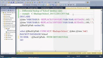 SQL Server DBA     SQL Server Agent 7 Differential Backup