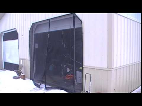 Pole barn door screen - YouTube