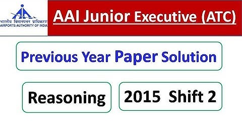 AAI ATC | Reasoning Previous Year Paper Solution 2015 Shift 2 | SpeedUp Education