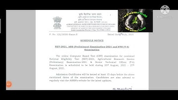 ASRB NET/ARS/STO Exam Date Declared || ICAR || Latest Update || ASRB ||