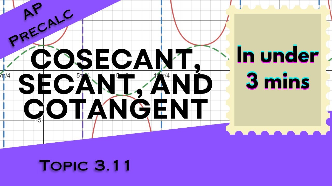 Secant, Cosecant, and Cotangent in Under 3 mins (AP Precalculus Unit 3 Topic 3.11)