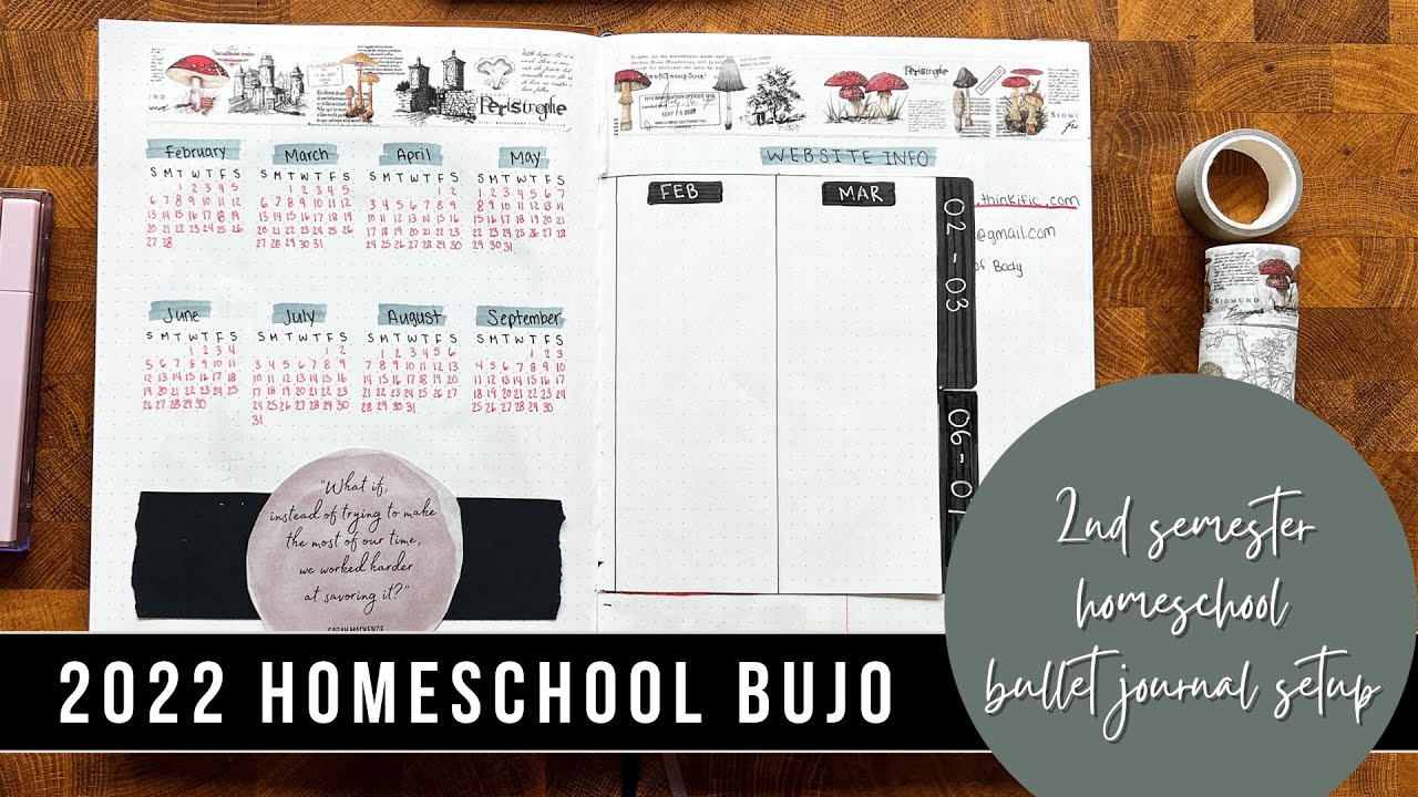 2022 HOMESCHOOL bullet journal setup 