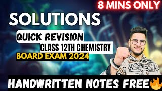 Solution chapter Important topics + Notes ??Class 12 Chemistry Cbse board 2024 chemistrynotes