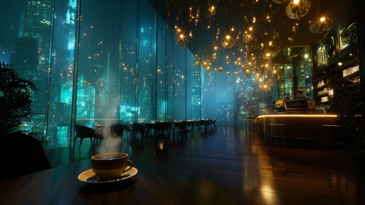 Neon Velvet Café ☕️ | Elegant Lofi in a Cyberpunk City 🌃
