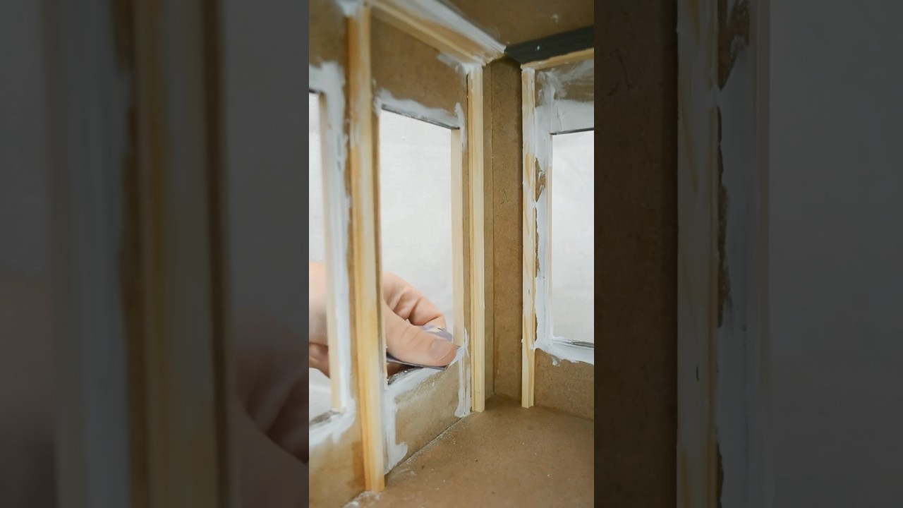 Building out windows & trim 🌟 #miniature #dollhouse #diy