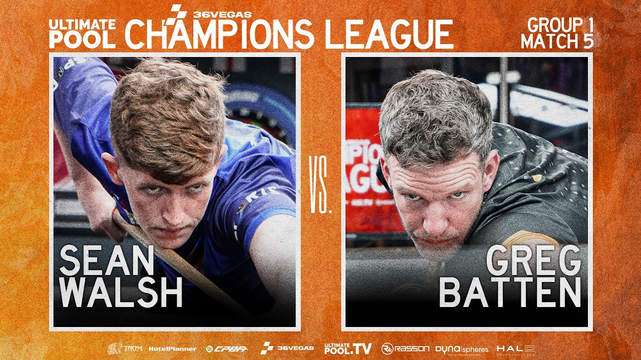 CuePoint billiards news cover image for Sean Walsh Dominates Greg Batten in Champions League Week 1 Match 5