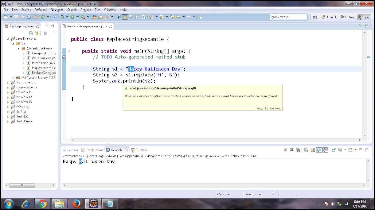 Builtin String Replace method in Java - YouTube