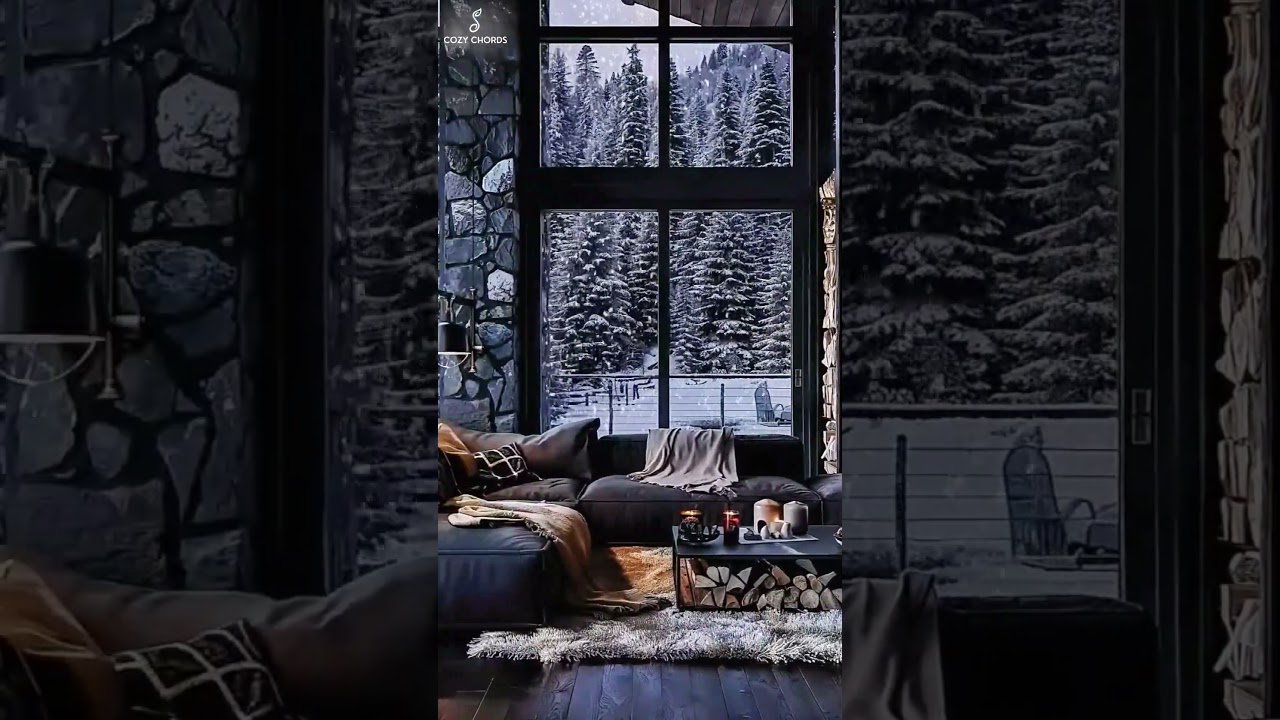 Cozy Winter Escape ❄️ Snowfall, Fireplace & Peaceful Vibes