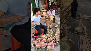 Fire Polished! 🔥🎋 The Secret to Smooth Bamboo Crafts #asmr #satisfying #travel #handmade #how #fire