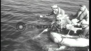 U.S. Army Information film about air sea rescue using B-17 and A-24 aircraft and ...HD Stock Footage