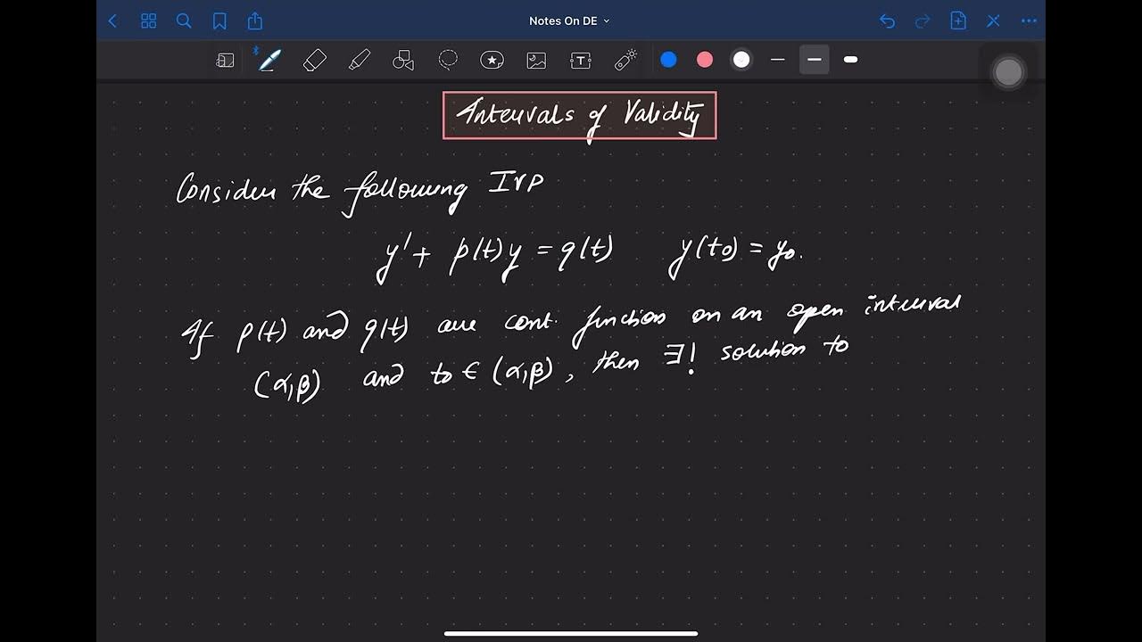 Differential Equations Interval of Validity YouTube