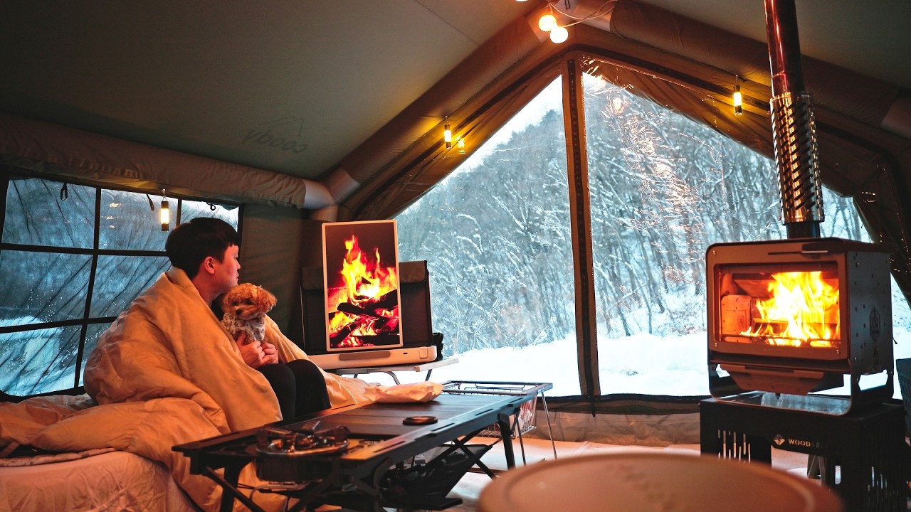 ЭКСТРЕМАЛЬНЫЙ КЕМПИНГ В УЮТНОЙ 2-КОМНАТНОЙ НАДУВНОЙ ПАЛАТКЕ С МОЕЙ СОБАКОЙ!