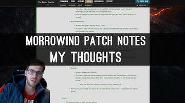 Morrowind Patch Notes - My Thoughts