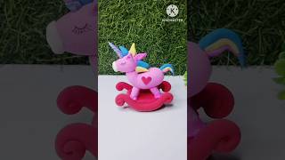 Unicorn tutorial with clay | DIY Unicorn 🦄 Rocking Horse #diy #craft #clay #diycraft #shorts