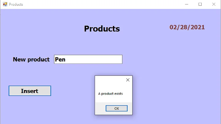 Programming C #: check duplicate values before insert new value in database