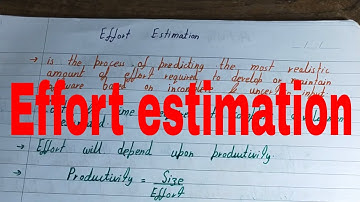 Effort estimation|Effort estimation in software engineering|Effort estimation in software testing