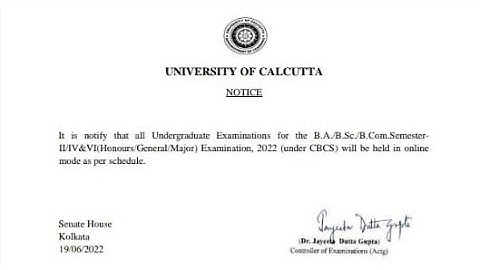 ONLINE EXAM NOTICE !! | Cu exam online or offline|Cu even sem exam 2022calcutta university exam