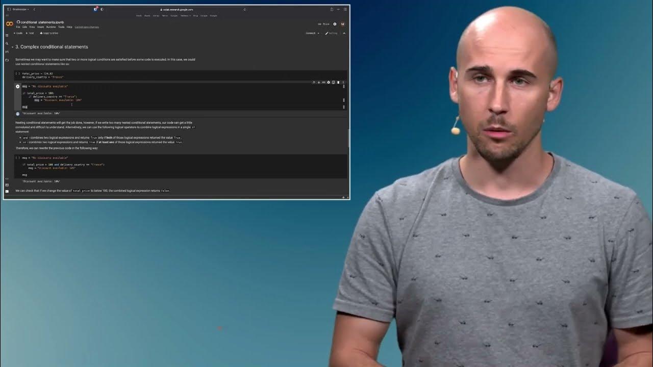 Conditional Statements - Complex conditional statements - Python - YouTube