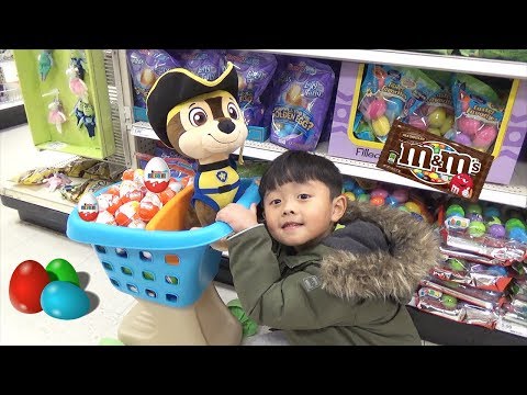 Doing Shopping at the SuperMarket and Hide and Seek with Chase Paw Patrol!