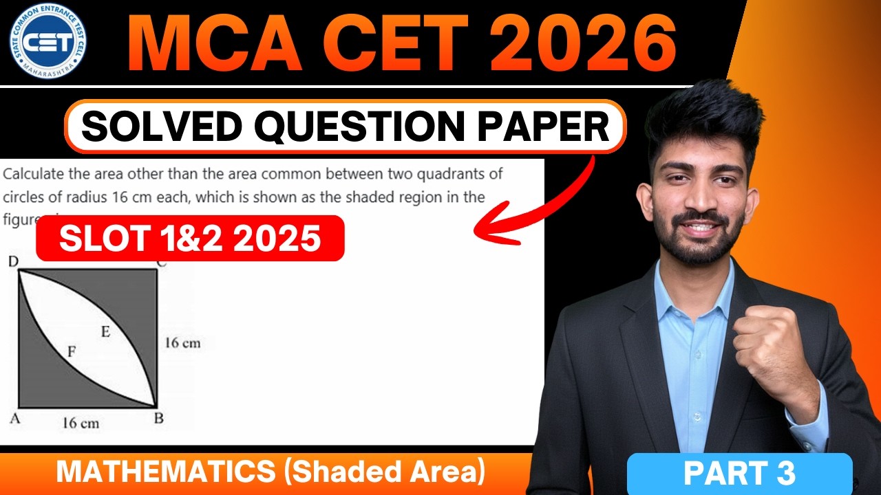 Mca cet maths Previous Year Solved Question Paper 2026 | Mca cet Preparation 2026